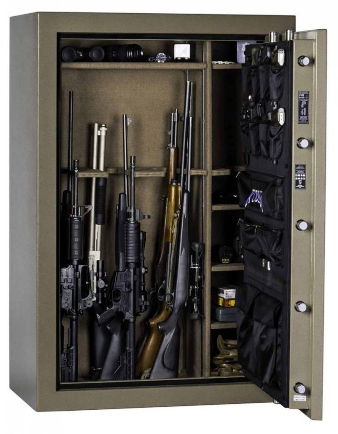 beige gun cabinet