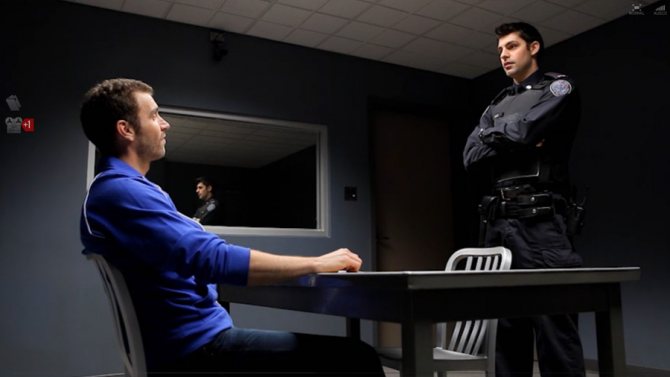 Interrogation of a man