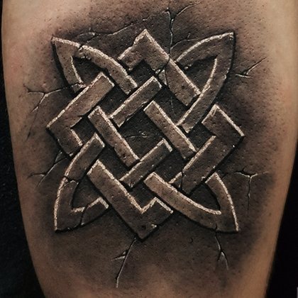 Photo of a tattoo with the star of Svarog