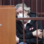Mikhail Efremov during the selection of a preventive measure in the Tagansky Court of Moscow.