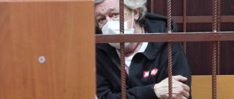 Михаил Ефремов во время избрания меры пресечения в Таганском суде Москвы.