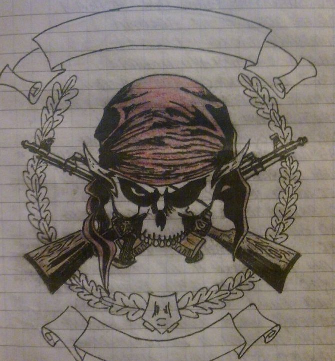 Рисунок для татуировки для обозначения мотострелковых войск
