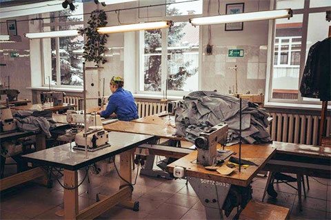 Sewing workshop of the Novooskolsk colony for minor girls