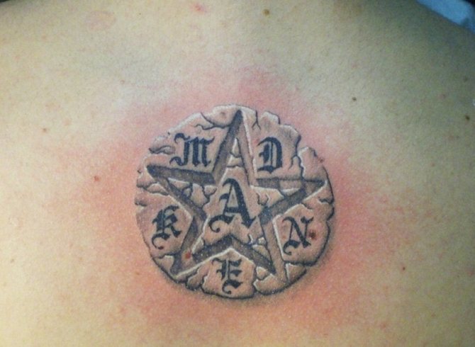 Pentagram tattoo: photo and meaning